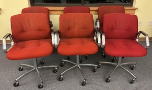 Red chairs, six chairs and lot  (r203)