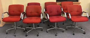 Red chairs, seven chairs and lot  (r203)