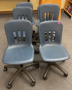 Blue chairs  Six chairs in lot  (r203)