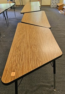 trapezoid laminate table set of four  (r212)