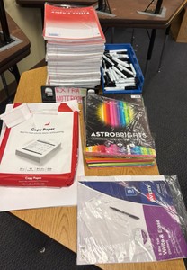astro brights paper, filler paper, sharpies  (r210)