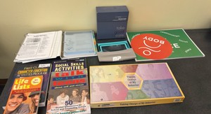 lot of social skills, self-care cards, educational materials games  (r202)