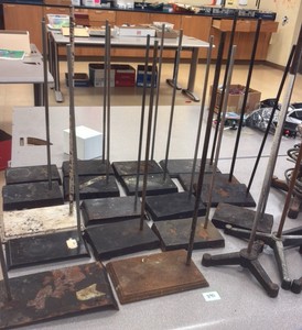 Laboratory ring, stand bases, and support rods (r134)