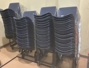 dark blue chairs (gym)
