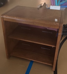 wooden bookshelf (gym)