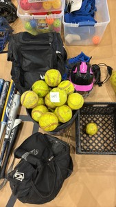 miscellaneous softball equipment (gym)