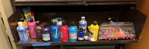 shelf of acrylic paints (r137.5)
