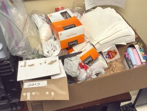 miscellaneous cleaning and kitchen supplies  (r114)