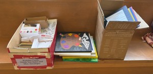 folders crayons, pencils (Lobby)
