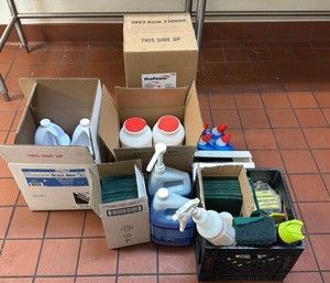 lot of cleaning supplies (KITCHEN)