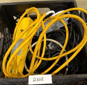 crate of surge protectors (Gym)