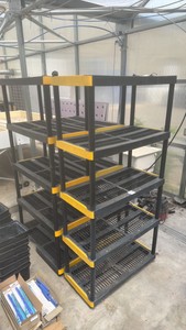 heavy-duty plastic greenhouse shelving units.