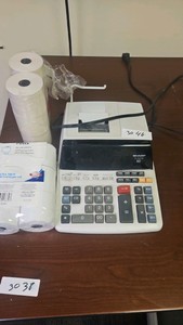 sharp desktop calculator CSR with printer rolls