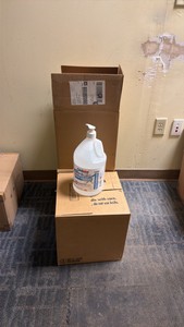 12 bottles of hand sanitizer with some pumps (R117)