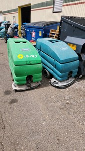 Lot of (2) Tennant 5680 Walk-Behind Floor Scrubbers (for parts only)