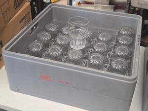 Lot of (22) Libbey� Commercial Stackable Glasses with Glass Tray