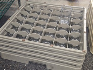 Lot of (36) Libbey� Commercial Bubble Base Tumblers with Glass Tray