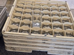 Lot of (36) Libbey� Commercial Bubble Base Tumblers with Glass Tray