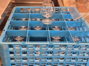 Lot of (16) Commercial Brandy Snifters with Glass Tray