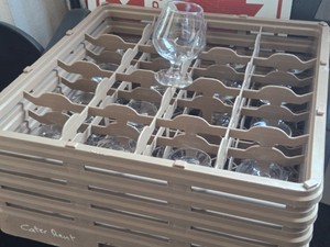 Lot of (16) Commercial Brandy Snifters with Glass Tray