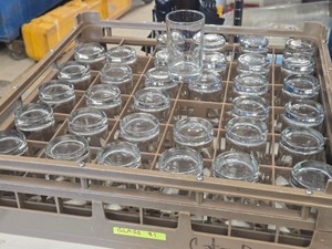 Lot of (34) Libbey� Commercial Heavy Base Tumblers with Glass Tray