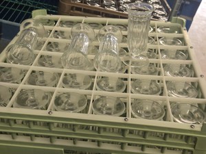 Lot of (40) Commercial Parfait Glasses with Glass Tray