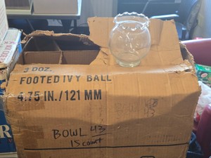 Lot of (15) Glass Footed Ivy Ball