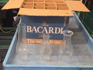 Lot of (12) Assorted Glass Chimneys for Oil Lamps - (5) Hurricane 4x8-12, (6) 4x10 and (1) 3-12 x 7-12