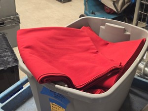 Lot of (8) Commercial Tablecloth 120 x 60 (red) (rectangle)