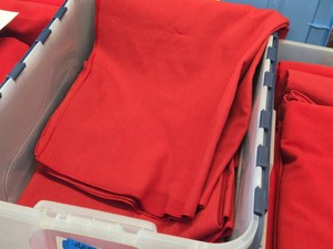 Lot of (3) Commercial Tablecloth 120 x 60 (red) (rectangle)