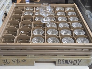 Lot of (26) Commercial 5-12 Brandy Glasses with Tray