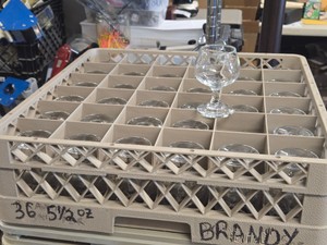 Lot of (36) Commercial 5-12 Brandy Glasses with Tray