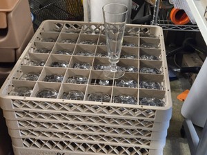 Lot of (36) Commercial Pilsner Beer Glasses with Tray