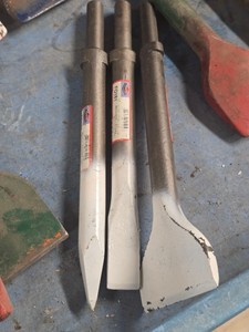 Lot of (3) Jack Hammer Bits - Flat, Spade and Mole Point