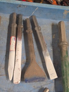 Lot of (4) Jack Hammer Bits - Flat, Spade and Mole Point