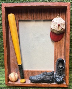 Hand Made & Painted UNIQUE Vintage Baseball Photo Frame COOL