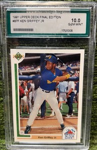 1991 Upper Deck Final Edition #87F Ken Griffey Jr. graded 10 Gem Mint