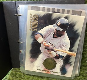HUGE Binder of1997 Donruss Studio Master Strokes 8x10 Canvas Card 5000 See Pics w Tony Gwynn & Much More