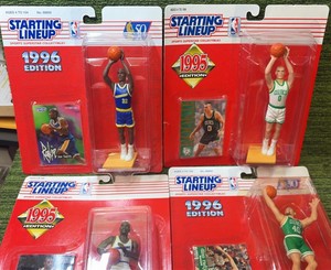 1996 Starting Lineup Action Figures Joe Smith,  Latrell Sprewell, Dino Radja, & Eric Montross