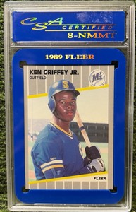 1989 Fleer Ken Griffey Jr CSA Grade 8 Seattle Mariners Iconic Card