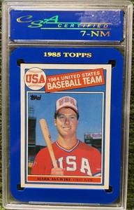 1985 Topps Team USA Mark McGwire Rookie CSA 7