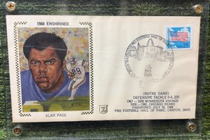 Alan Page 1988 Enshrinee July Defensive Tackle Notre Dame Pro Football Hall of Fame