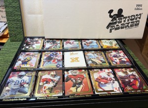 1991 Edition NFL Action Packed Football Cards in Holder & Sheath w Barry Sanders