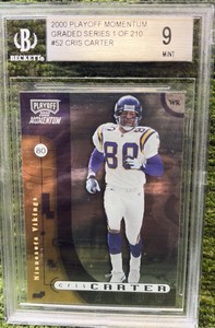 GRADED #52 CRIS CARTER Football 2000 Playoff Momentum 1 of 210 Minnesota Vikings