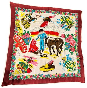 Vintage Tijuana, Mexico Souvenir Scarf