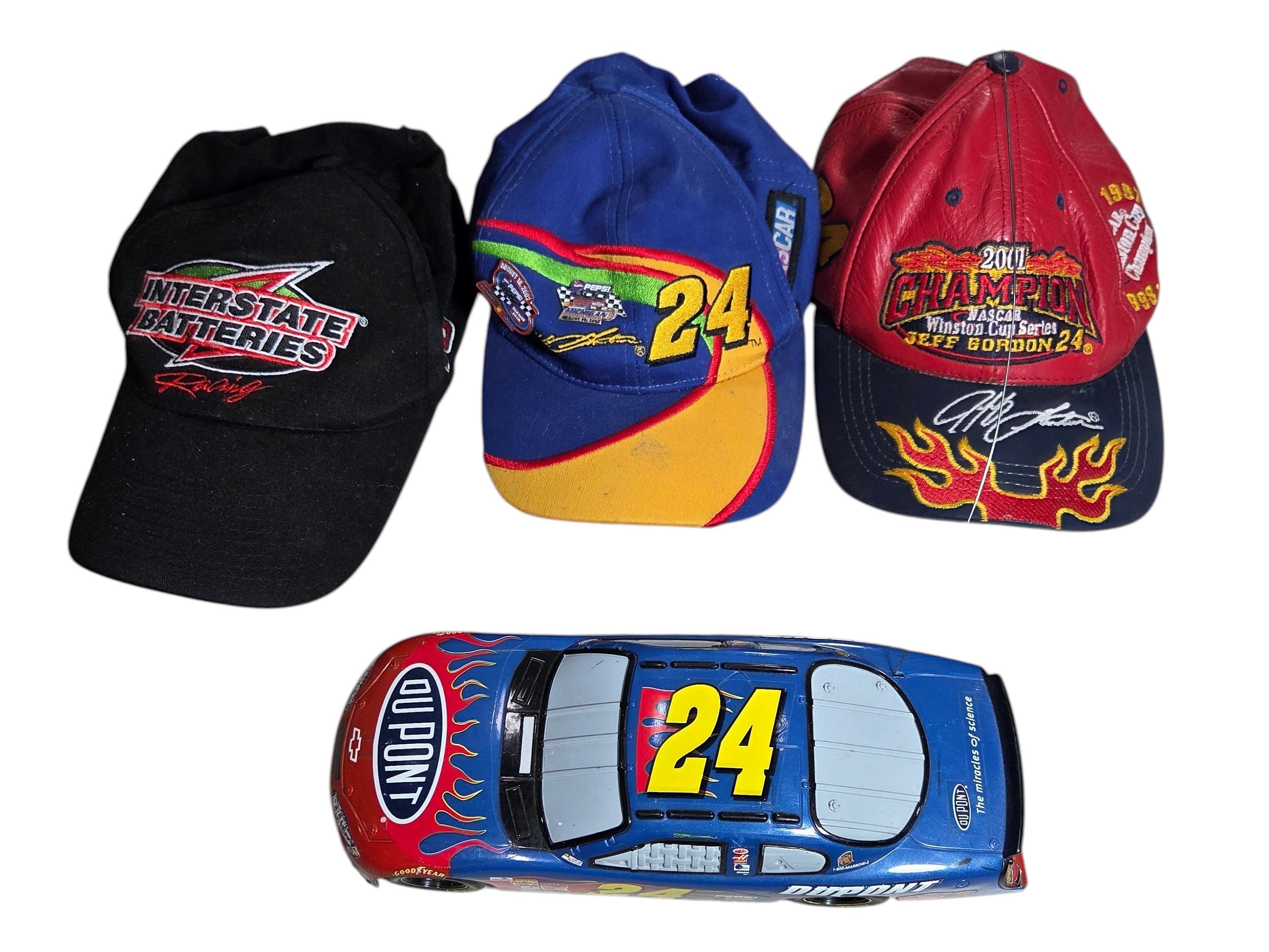 Jeff Gordon #24 NASCAR Lot - DuPont Remote Control Car & 3 Racing Hats