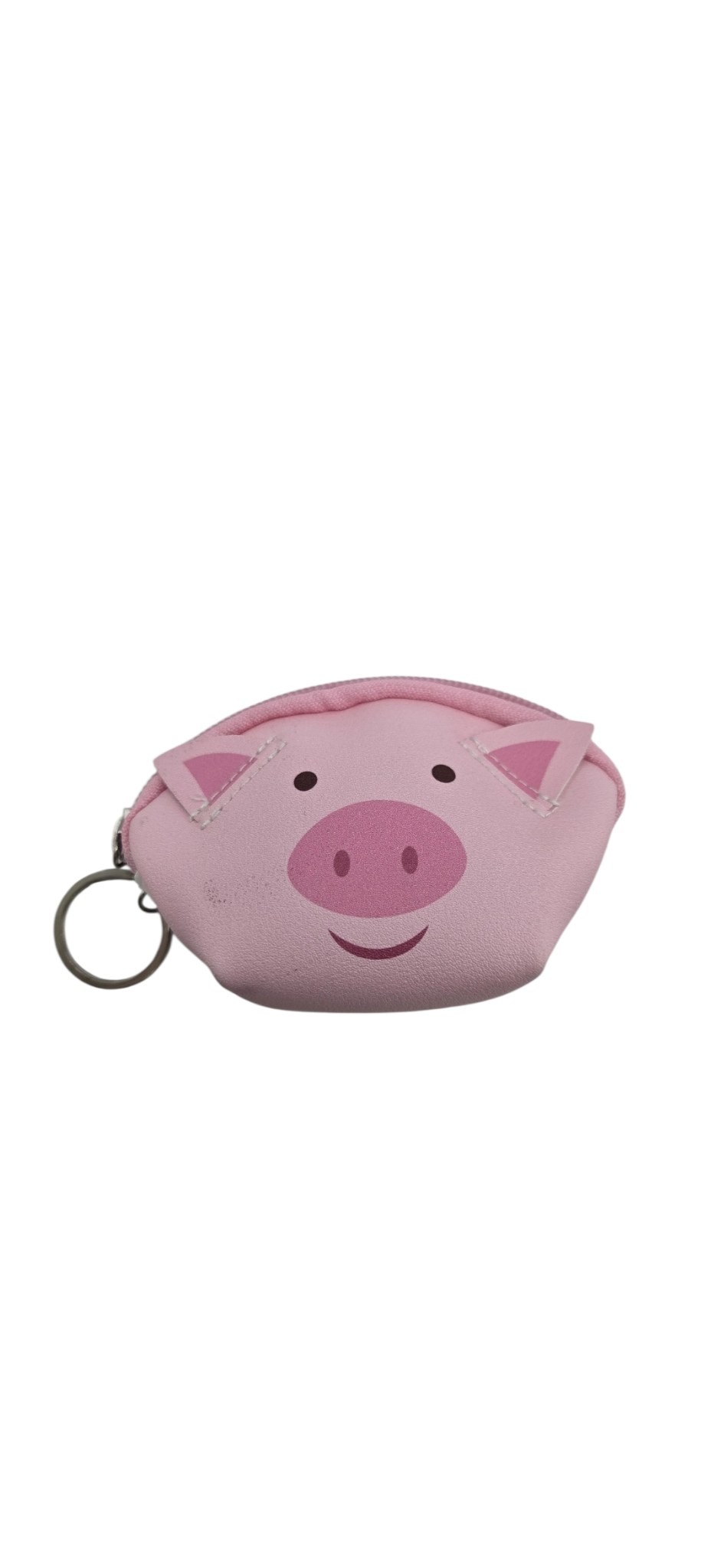 Keychain Coin Purse Zip Around Coin Wallet Pink Pig Small