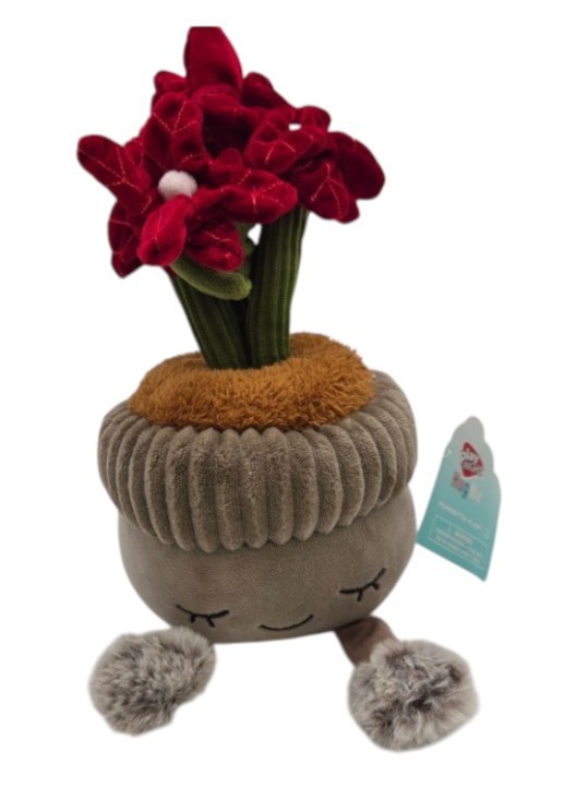 Play Right Hug Me Poinsettia Plant 11 Plush Potted Red Flower Stuffed Toy- New