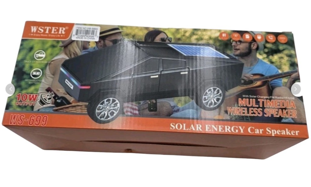 Solar Powered Car Shaped Wireless Speaker - BluetoothMP3TFFM Radio - BLACK