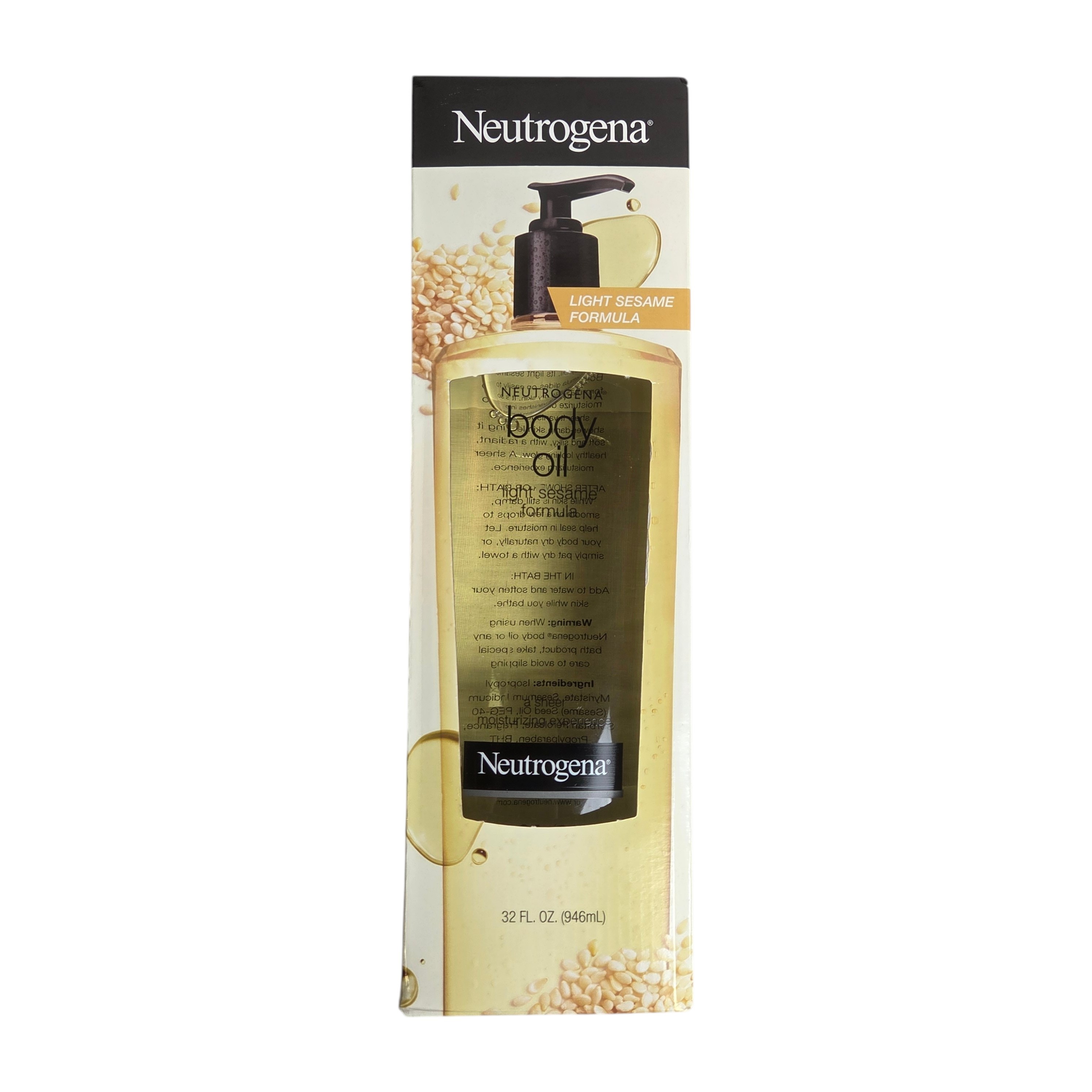 Neutrogena Body Oil Light Sesame Formula Sensual Moisturizer Skin Care 32 fl oz
